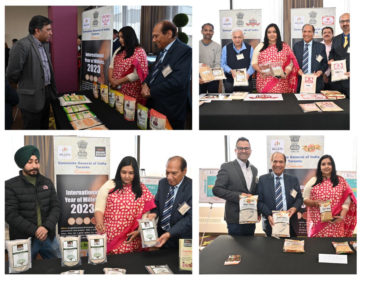 IndiainToronto's tweet photo. 32 prominent🇨🇦ethnic entities including #DeepFoods #SuratiFoods #ShahTradingCo #GeldaFoods #Globalchoicefoods interacted with CG @_apoorvasri during a networking session as part of celebration of @IYM2023 and gave valuable suggestions for scaling up🇮🇳#millets presence in🇨🇦. https://t.co/k7wFPmGU68