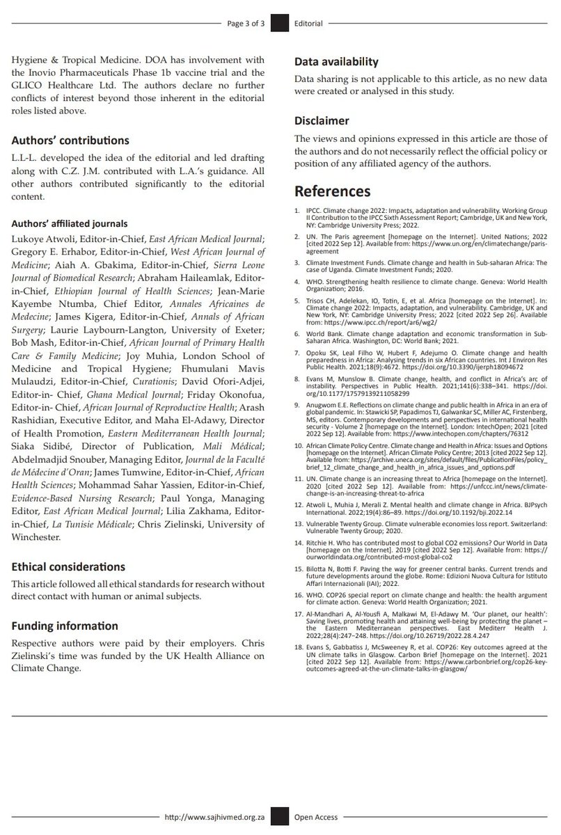 StreetTreck's tweet photo. ♻️#ᑭᒪᗩᑎETᖇEᑕYᑕᒪE4ᑌ🧠#48
#SouthernAfrican #Journal of #HIV #Medicine
#ISSN:2078-6751 #online
✍️By
LAtwoli etal #Feb2023
"#COP27 #ClimateChange #Conference: #UrgentAction #Needed for #Africa and the #World"
#ExtremeWeather #Malnutrition
♻️#PlanetRecycle4U #FullPdf📜⬇️ https://t.co/xoywKgNJxQ