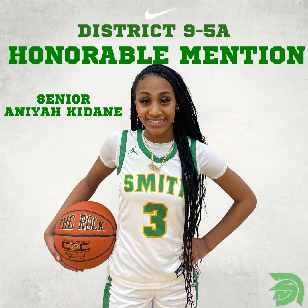 Congratulations to our very own Aniyah Kidane for receiving Honorable Mention for district 9-5A! #TrojanNation