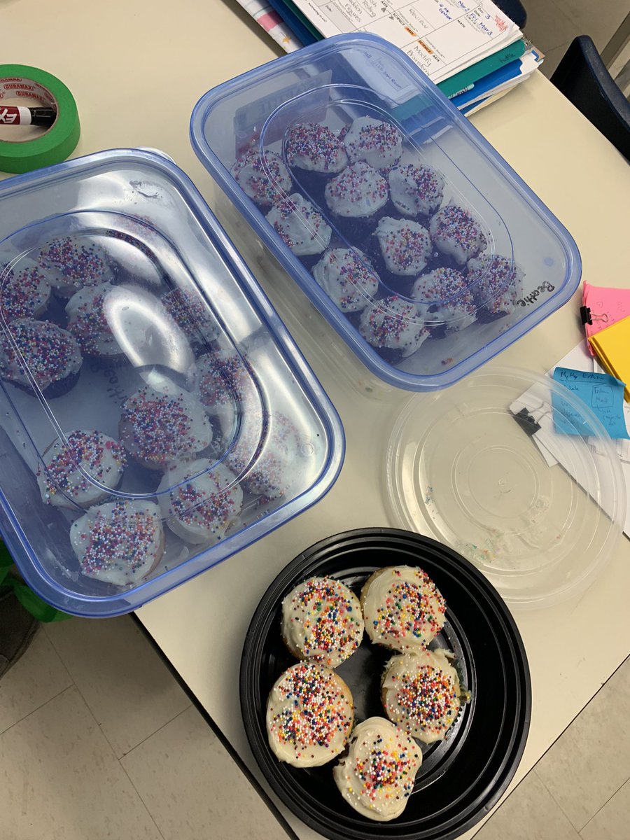 mikelevy314's tweet photo. TY @MissCBeattie for the cupcakes, kind msgs from Ss, and surprise bday celebration! #BestTeachingPartner! https://t.co/5q0pJ1Hg9E