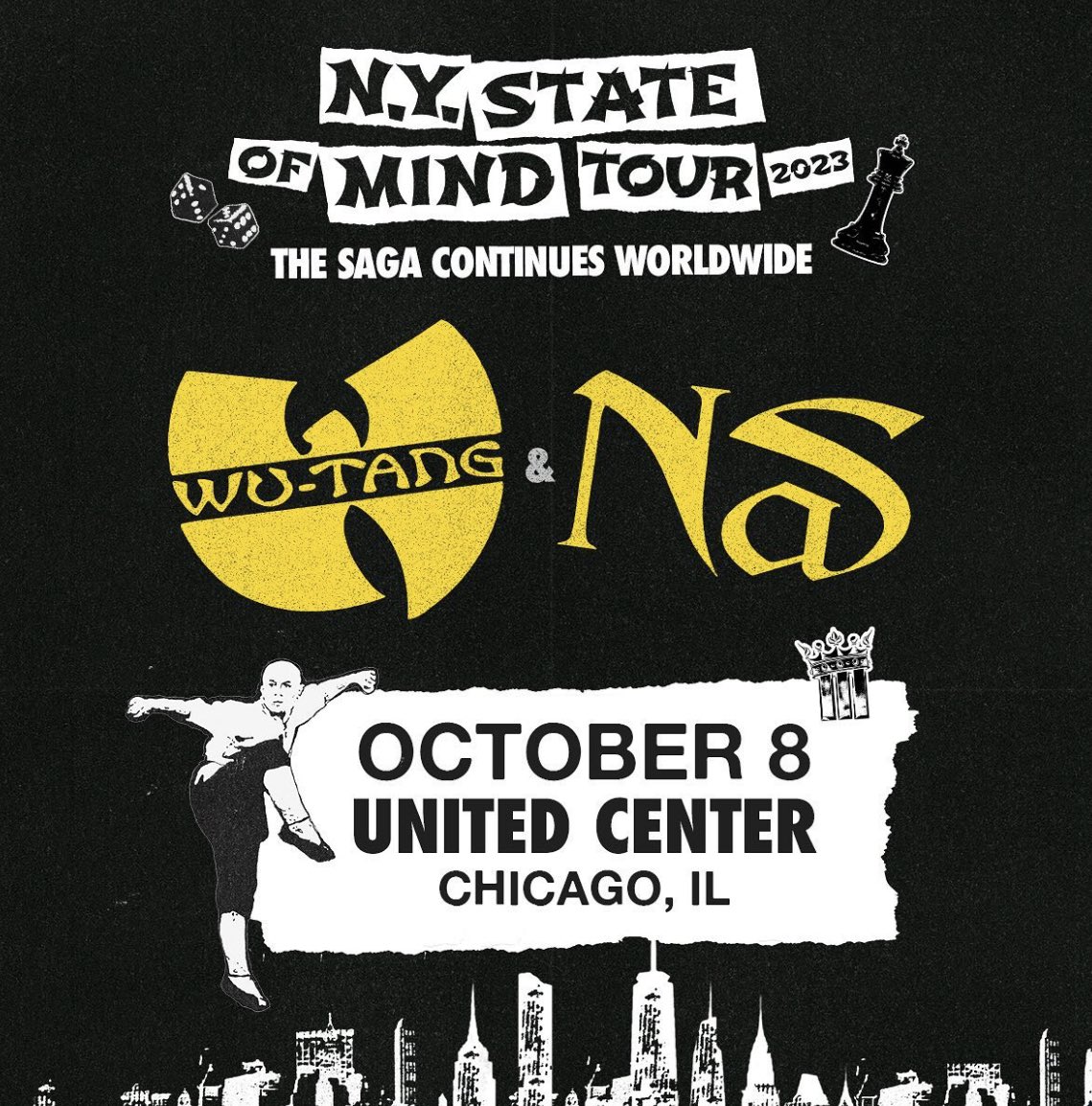 Power92Chicago's tweet photo. And the Saga continues 🔥 The @WuTangClan and @Nas are coming BACK to Chicago for their “NY State of Mind Tour” October 8th at the @UnitedCenter ‼️ Tune in to @DjNehpets from 3p-7p today for your chance to WIN before you BUY only on @power92chicago!
#power92chicago
#wutang
#nas https://t.co/lLZcCurLtV