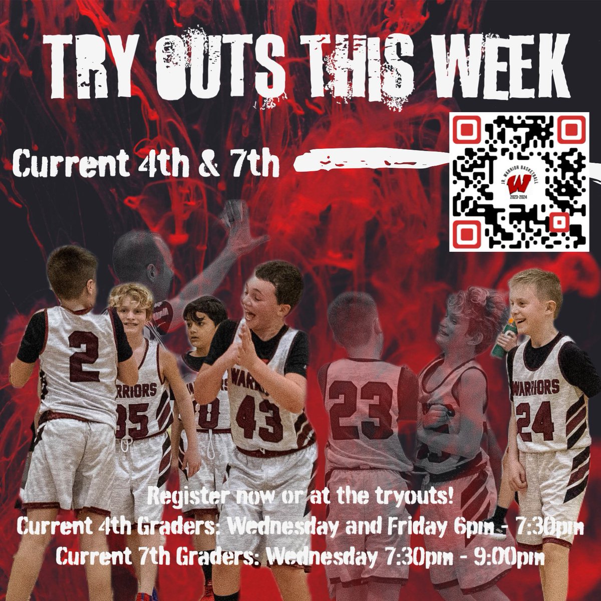 JrWarriorBB's tweet photo. March 1st will be here b4 you know it! Current 4th/7th Grade tryouts are this week. Girls/Boys make sure you register for tryouts! @PaddockRoad66 @Westgate66 @Loveland_School @SunsetHills66 @Westbrook66 @Rockbrook66 @hillside_tigers @Westside66 @OakdaleTigers66 @SwansonStars66 https://t.co/73tDWwSjk8