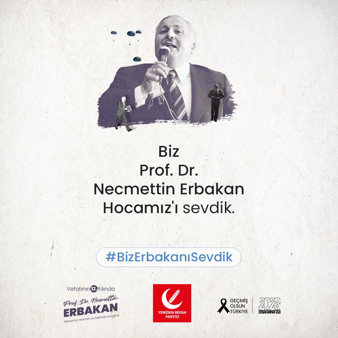 Biz Prof. Dr. #NecmettinErbakan Hocamız'ı sevdik.
#BizErbakanıSevdik