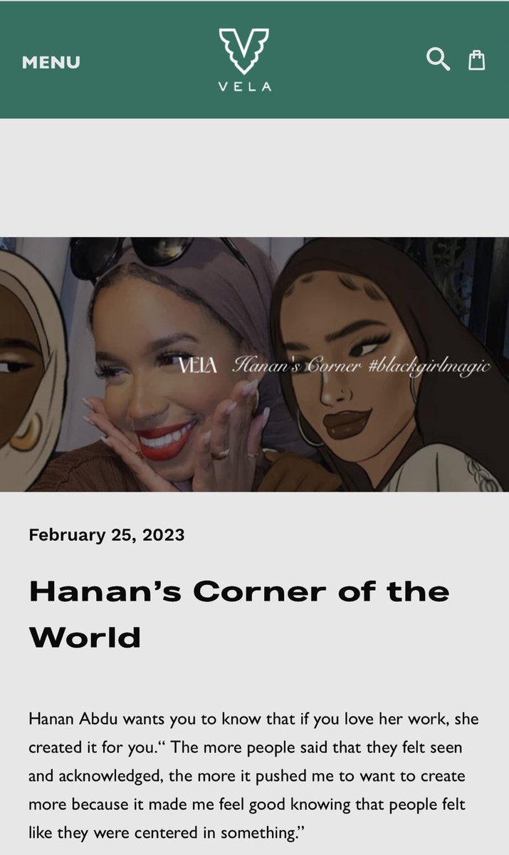 did an interview with vela scarves on my work as a Black, Muslim artist 🥹✨- read the full article here: velascarves.com/blogs/vela-blo…