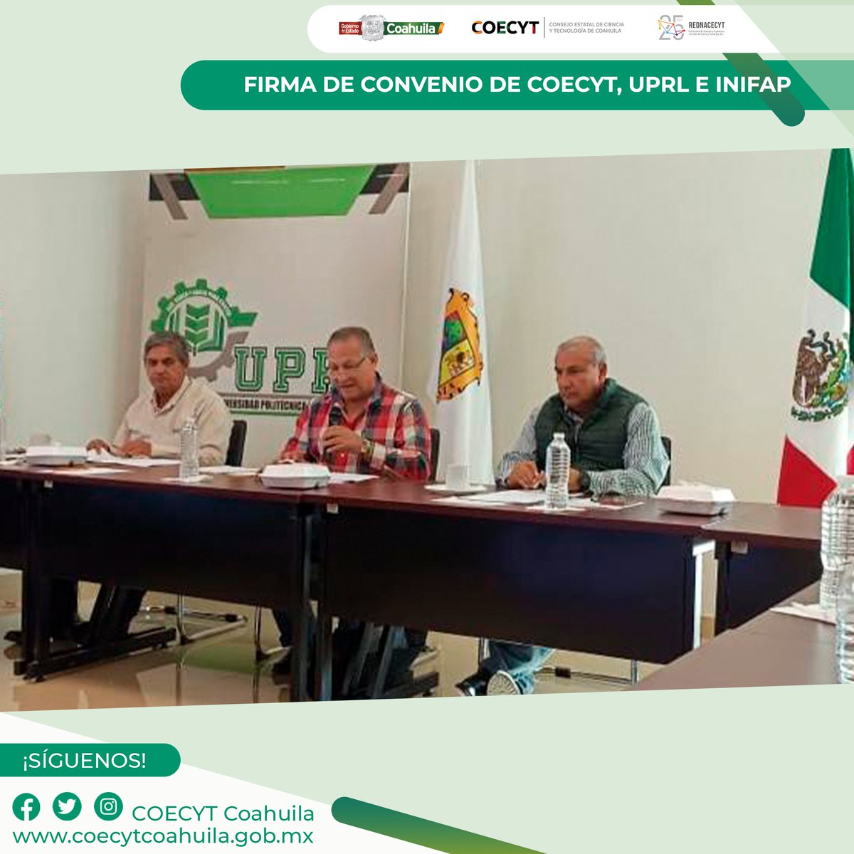 coecytcoahuila's tweet photo. El COECYT, #UPRL e @inifap firman convenio para arranque del Centro de Innovación Transferencia de Tecnología para el sector rural, en beneficio de productores, investigación, desarrollo de productos y procesos de alto valor en la región Laguna.

#FuerteCoahuilaEs
@vmario_garza https://t.co/Bere5jbRgj