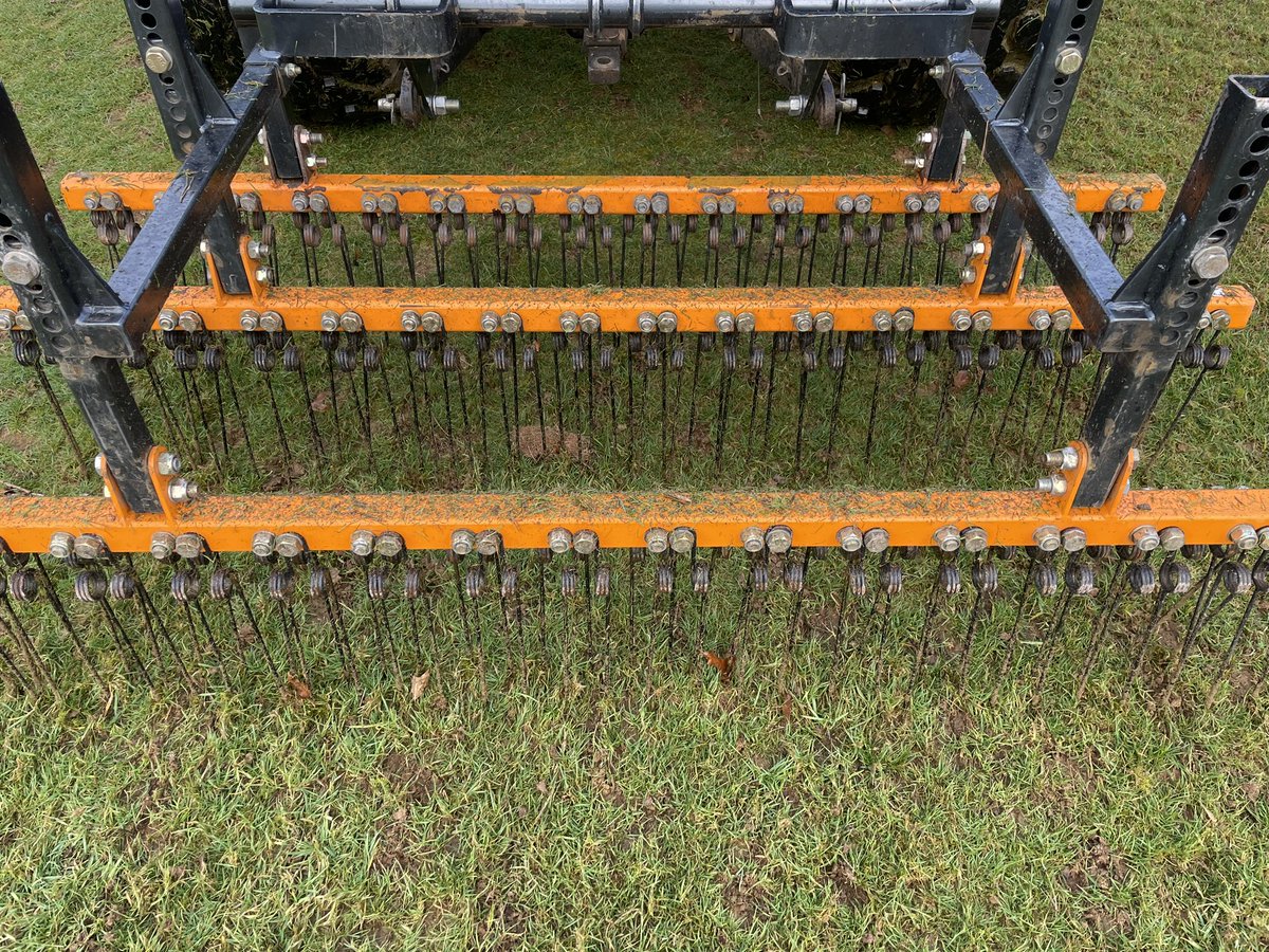 GolfLutterwort1's tweet photo. A great day out with the Sisis rake on a few of our fairways. Raked out a good bit of moss and helped stand the grass up . Ready for a clean cut https://t.co/kySvlHkIEz
