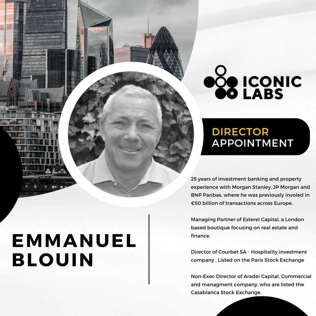 Director Appointment - Emmanuel Blouin #IconicLabs #iconiclabsplc #Icon @VoxPodcast