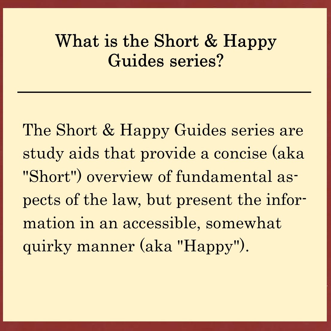 BurgerLibrary's tweet image. We may be a day late (ooops...) but its time for another round of #StudyAidSunday! 

Read more about the Short &amp;amp; Happy Guides series here:       ow.ly/EaXK50MX7Hc
