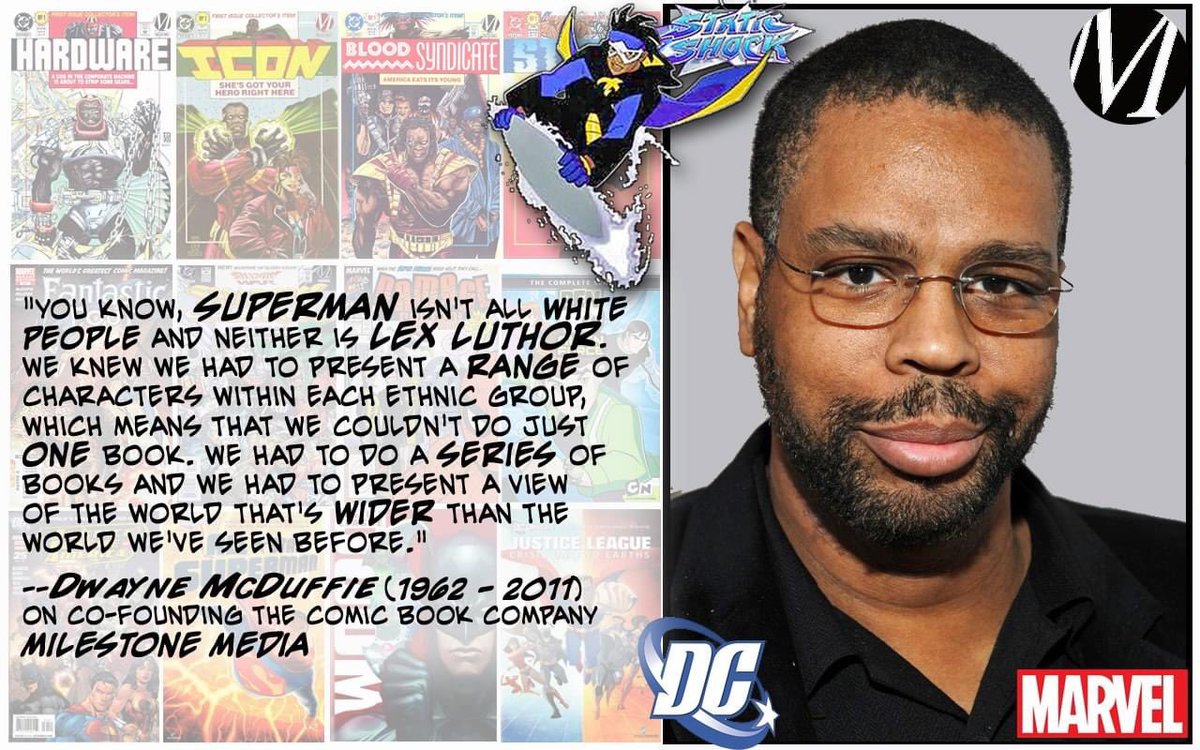 Remembering Dwayne McDuffie (Feb 20, 1962-Feb 21, 2011), comic book & television writer, & co-founder of the Black-owned-and-operated #MilestoneMedia, which focuses on expanding #diversityincomics.
#DwayneMcDuffie #comicbooks #animation #superheroes #StaticShock @milestone