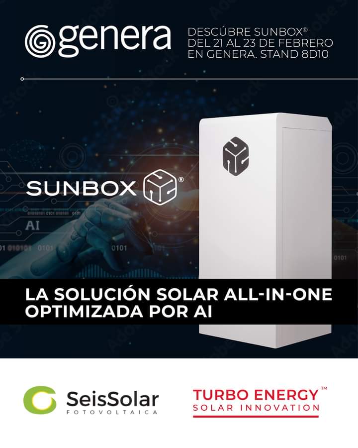 turbo_energy's tweet photo. 📢¡Esta semana nos trasladamos a @FeriaGenera!
A partir de mañana, parte de nuestro equipo comercial y técnico estará en Madrid para dar soporte a nuestros partners en España.
El miércoles 22, a las 12:00 horas, en el stand de @seissolar hablaremos de #SunBox con #AI. https://t.co/OhsyQMlOgB