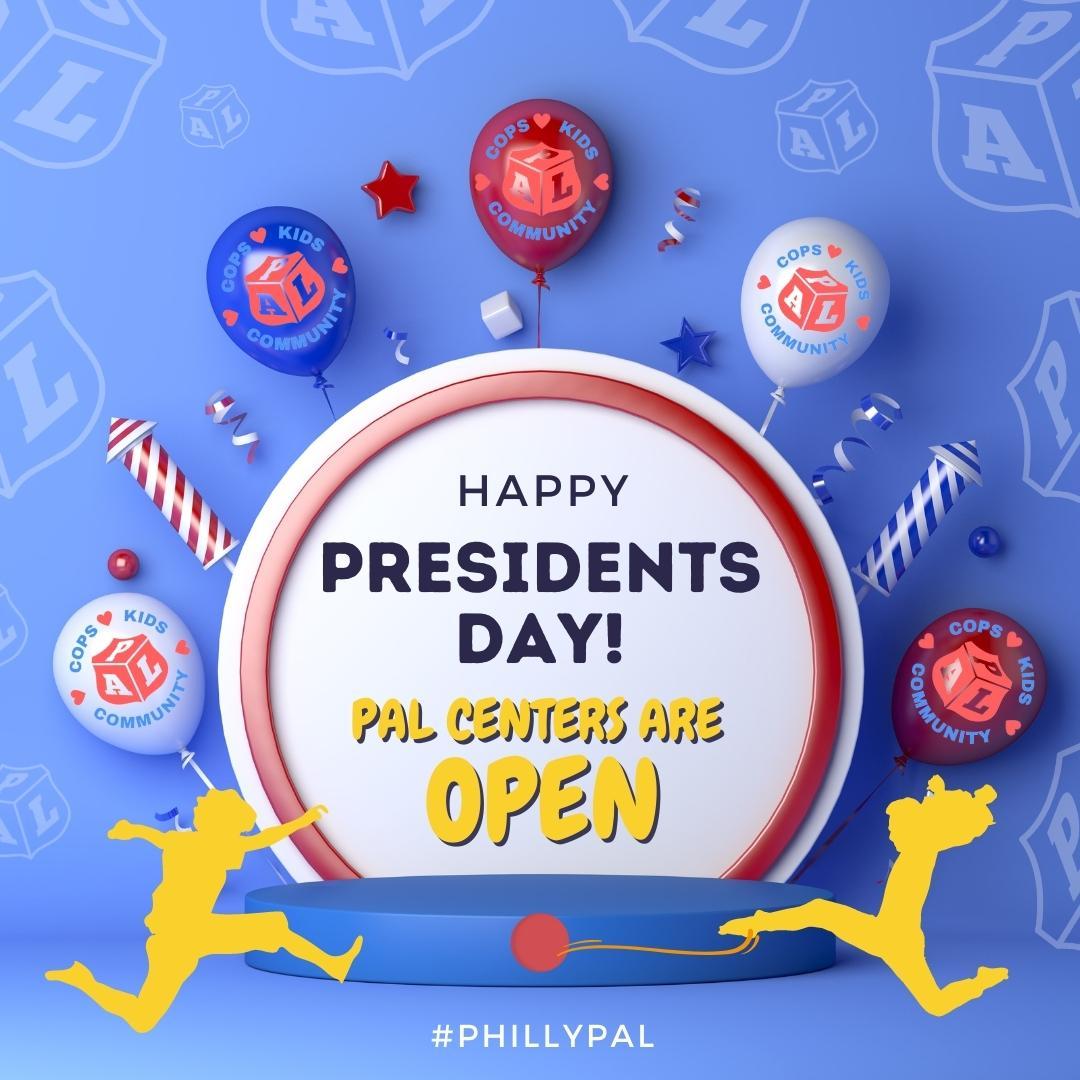 PhillyPAL's tweet photo. HAPPY PRESIDENTS DAY!
Schools may be closed but guess what!? PAL CENTERS ARE OPEN offering FREE and SAFE activities to keep kids active on their day off. #PhillyPAL #CaringCops #Caring kids #CaringCommunity #PALMonth https://t.co/jILLH3KXqZ