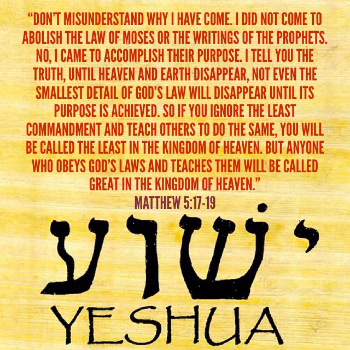 bbbthatsright's tweet photo. Yeshua Speaks: The Ref Letter Words (Part 2):
https://t.co/dehQmoqyTq
#YHWH #Yeshua #Yahweh #Jesus #YeshuaSpeaks #TheRedLetterWords #JesusTalk #Matthew5 #TheLightofTheWorld #YeshuaSaves #DontSwear #Blessed #Love #GodIsLove https://t.co/0TlfVN2fcX