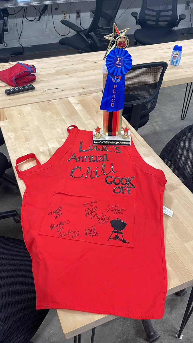 🥇Congratulations to Jason on overnights for being our chili cook off winner!🏆. 🥈place went to Kourtney from MST. 🥉place went to SSA Kelsey. 🎖️cornbread winner was Patrick from MST <a href="/charlesatlowes/">charlesatlowes</a> @AlexStempovschi <a href="/HR_KristenS/">Kristen Stumpf</a> <a href="/IsaacatLowes/">Isaac Wakefield</a> <a href="/Lowes/">Lowe's</a> <a href="/LowesCareers/">Lowe's Careers</a>