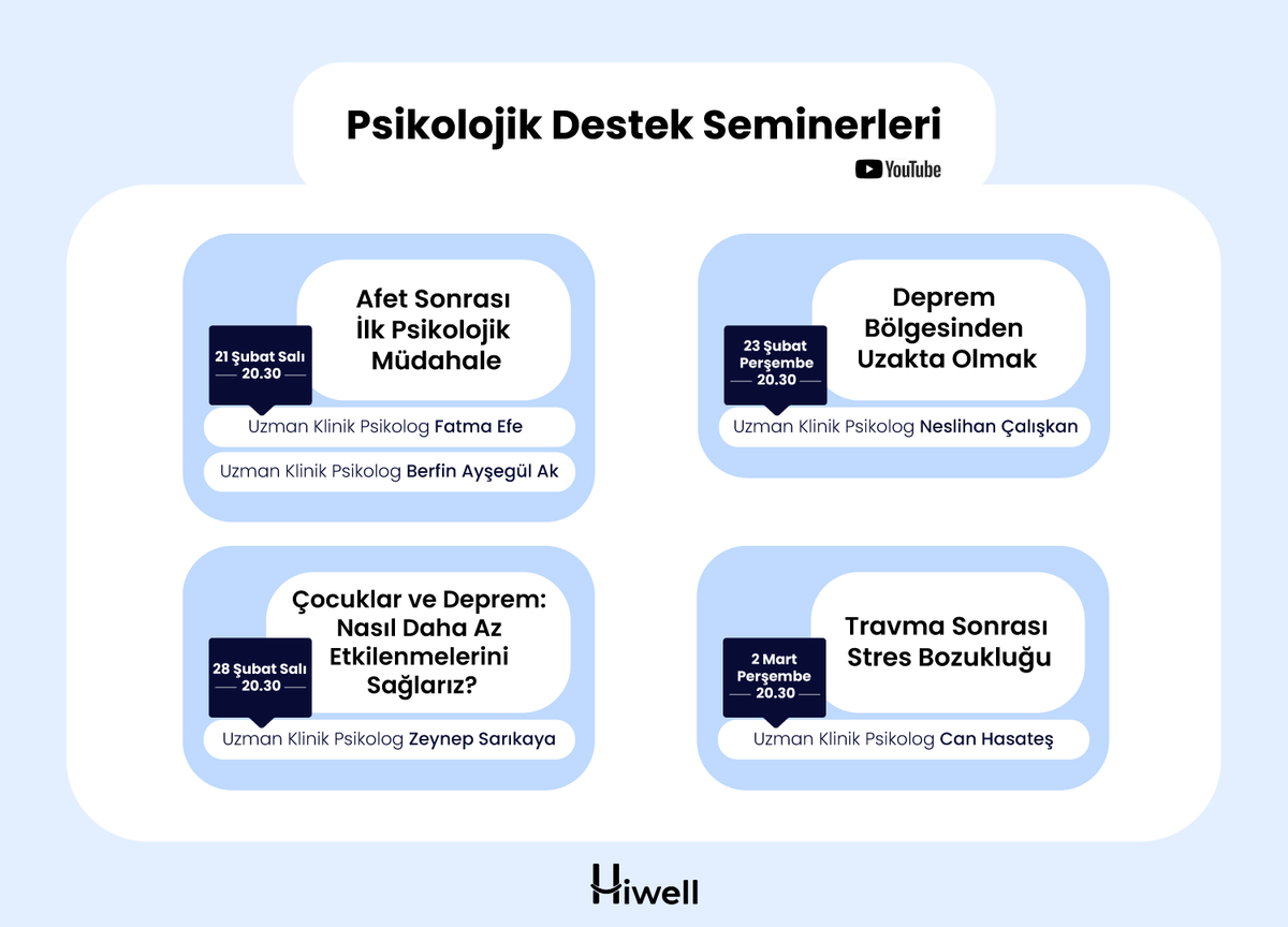 hiwellapp's tweet photo. Başlattığımız ücretsiz psikolojik desteğin kapsamını genişletmek ve daha fazla insana ulaşmak için uzman klinik psikologlarımız ile YouTube üzerinden herkese açık bir canlı yayın serisine başlıyoruz. https://t.co/re3GrJ9CeY