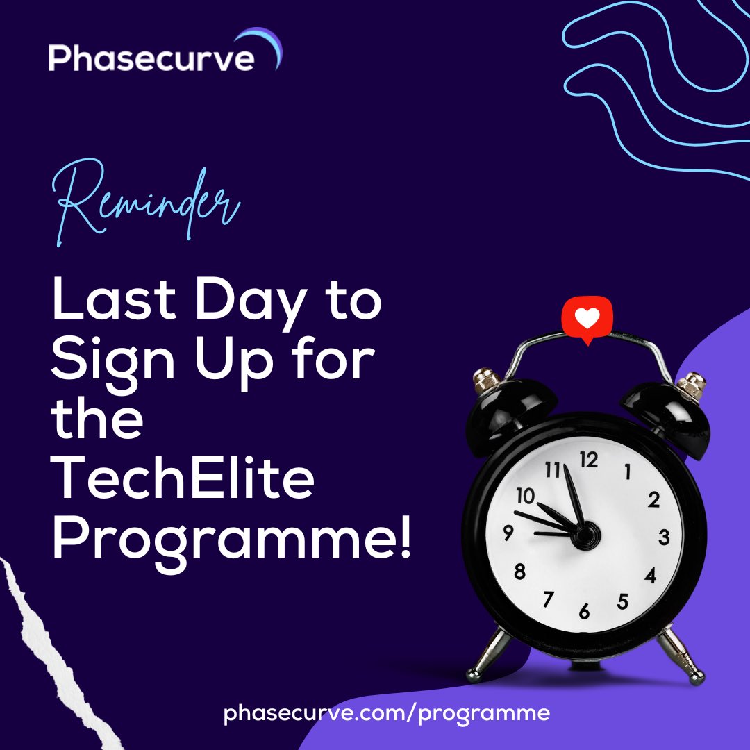 Here’s your last chance to join the TechElite programme, upgrade your skills and get a chance to work & relocate to the UK.

phasecurve.com/programme

#tech #SoftwareEngineering
