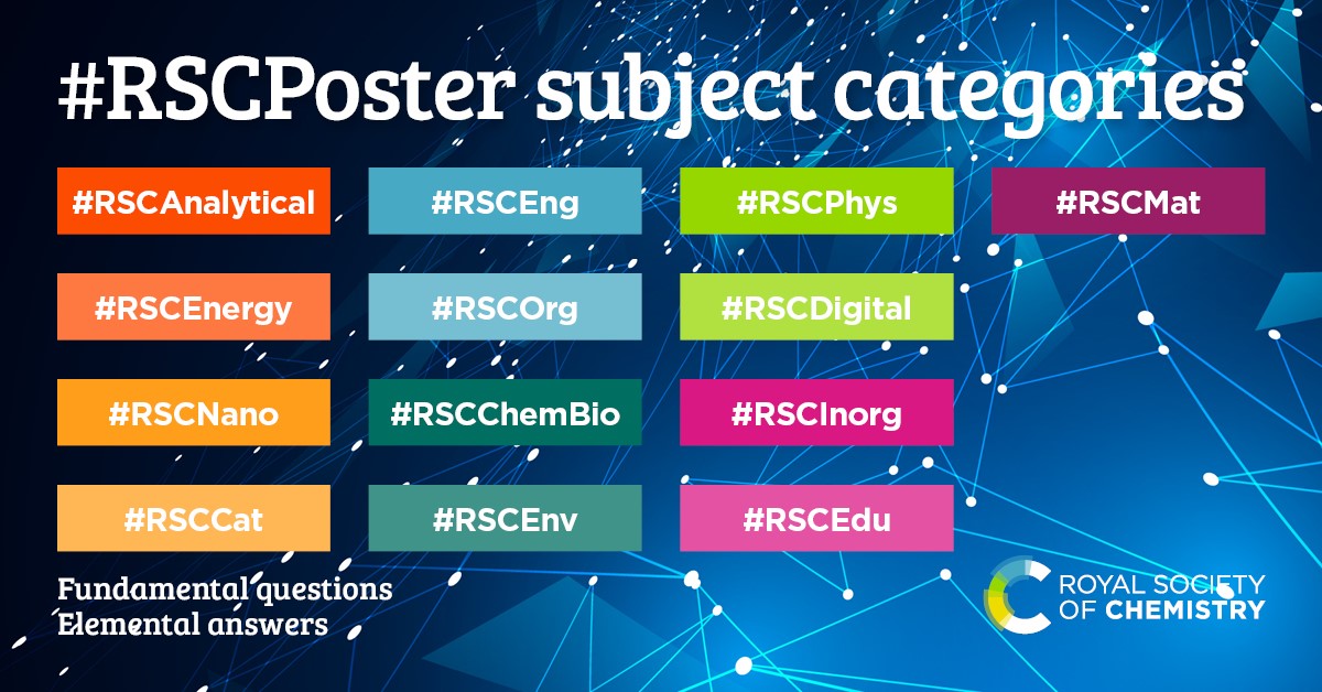 📅Only one week left until the #RSCPoster 2023 twitter conference! Everyone is welcome to take part and registration is free.

Don't miss your chance to connect with the global chemistry community. Find all the information for this year's event here ▶ rsc.li/3RTN3aw