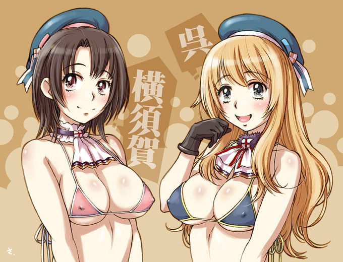 #見た絵師さん強制初投稿の絵と今の絵を比べる 
Twitter始めて約1ヵ月後の高雄&愛宕と、それから4年後の高雄と6年後の愛宕。 