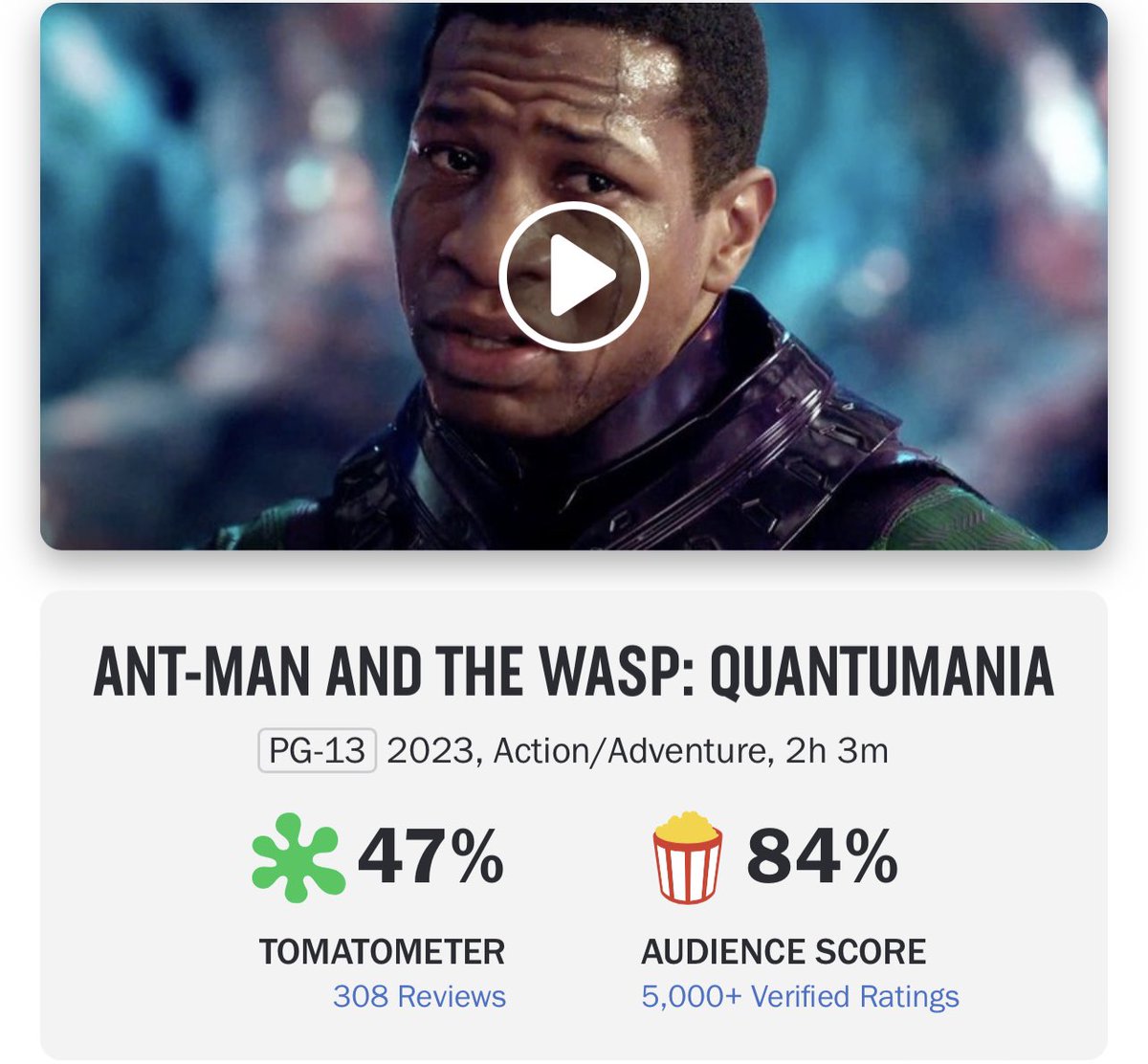 The gap between critics and general audiences widens 👀
#AntManAndTheWaspQuantumania