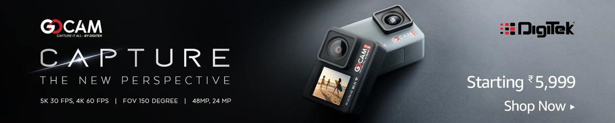 stufflistings's tweet image. Digitek GoCam launched in India. Starting price: ₹5,999.
#Digitek #DigitekGoCam