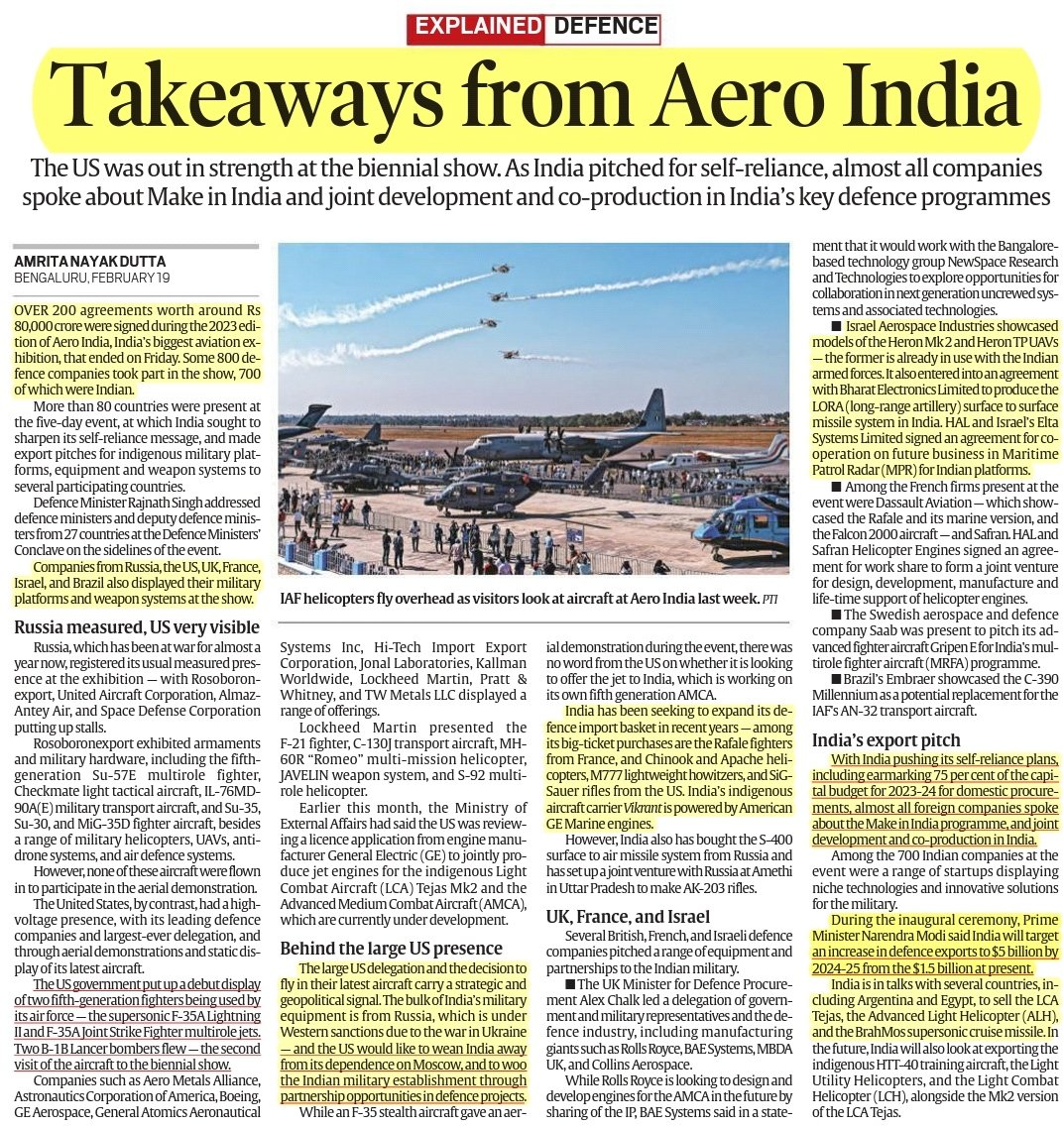 Takeaways from Aero India

Source: Indian Express

Quick Facts for Prelims

#UPSCPrelims #AeroIndia