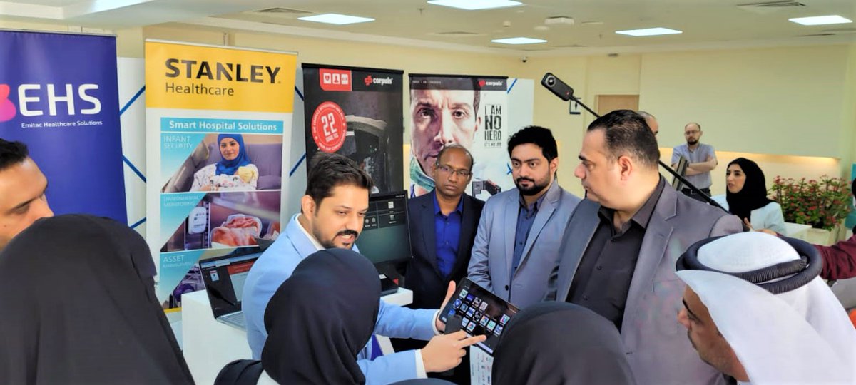 EmitacHealth's tweet photo. Today the DT team of EHS showcased the latest technology we bring to healthcare facilities at Fujairah Hosp. during the "Innovation Month" of @EHSUAE  and met Mr. Ahmed Al Khadim - Hospital Director at Fujairah Hospital.

#InnovationMonth #Sustainability #DigitalTransformation https://t.co/LFJVjazuxO
