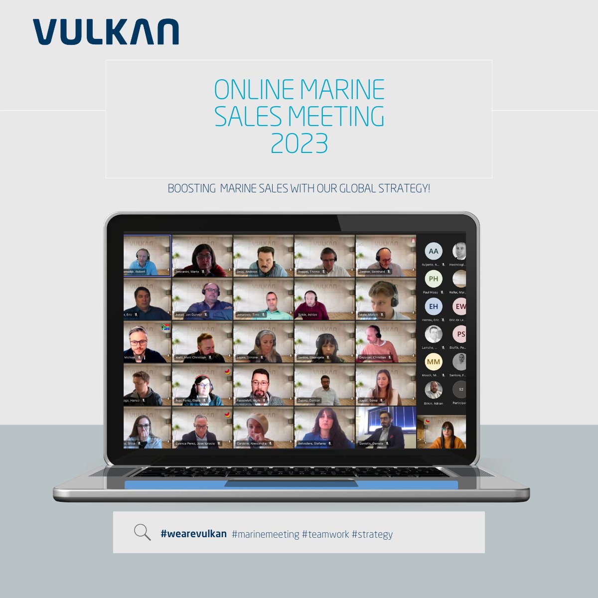 VulkanEspanola's tweet photo. Terminó la 7ma semana del año y con ella, el VULKAN Online-Marine Sales Meeting 2023. 
Balance de ventas,  análisis de estrategia y colaboración global fueron los protagonistas del encuentro. Escenario perfecto para compartir los éxitos del 2022 y proyectar las metas del 2023! 🙌 https://t.co/0V4dDzy1u5