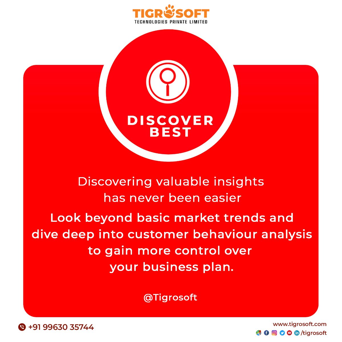 tigrosoft's tweet photo. We Tigrosoft Technologies Discover The Best For Your Brand Marketing #ChooseUs 
Contact us for Digital Marketing Services 
Website: https://t.co/sF4R7b121C
Call : +919160909050
#digitalmarketing #seoservices #branding #socialmediaagency #addvertising #brand https://t.co/GGXnftYTe4
