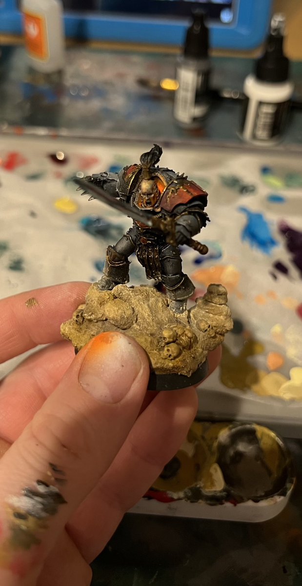 TimeNerd's tweet image. WIP on Abaddon. I actually dig the model. 

#WarhammerCommunity #PaintingWarhammer #Warmongers #horusheresy