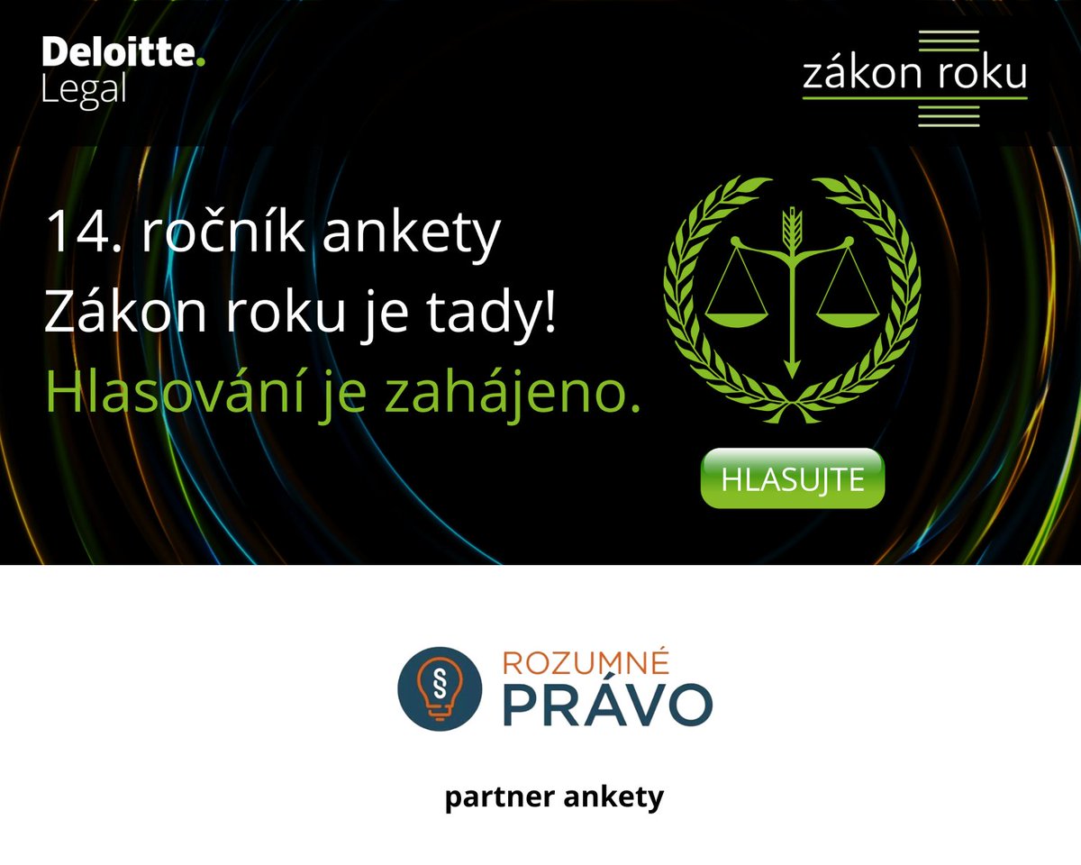 RozumneP's tweet photo. Už máte svého favorita?
Vybírá se Zákon roku. Na shortlistu je 5 právních předpisů, na jejichž výběru jsme se také podíleli. V nominační radě jsou i @brejchova_marie a @OndrejTrubac.
Hlasujte do 30. dubna!
https://t.co/8J0vdGzNbJ
#Rozumnepravo #partnerstvi #Zakonroku #zakon https://t.co/kuDPc1YCdi