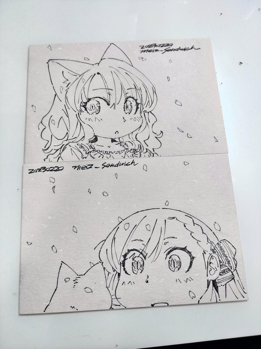 桜の葉書
線を細くして描き込めるようにしました 