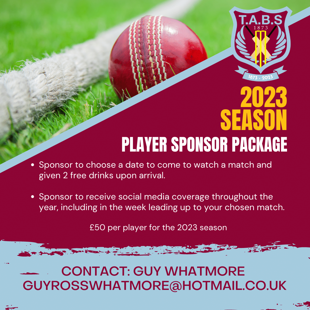 Last few player sponsorship packages are left for the 2023 season. Would your business like to sponsor one of our 1st or 2nd XI team players? For more information contact Guy (details on the image)