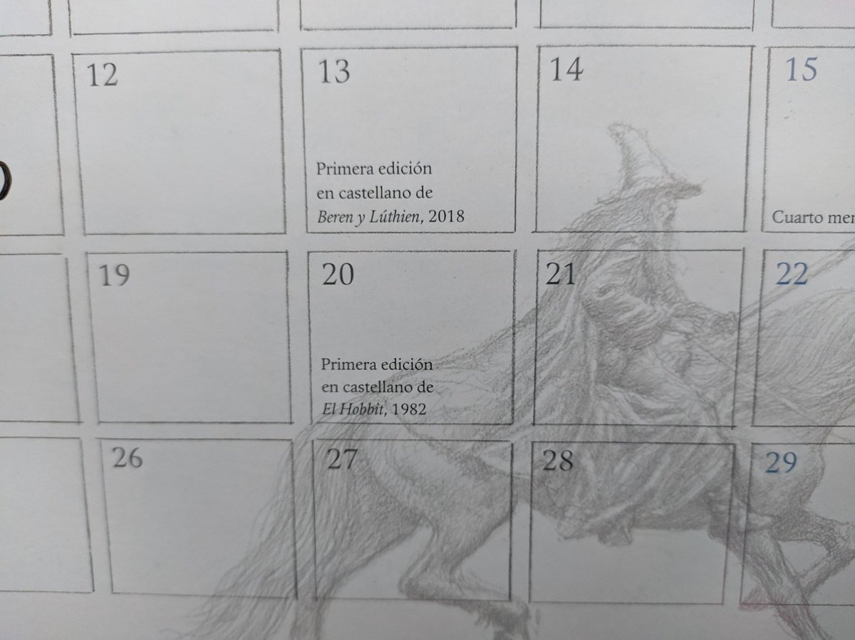#SabíasQue el #CalendarioTolkien incluye las efemérides más destacadas relacionadas con el universo creado por J. R. R. #Tolkien.

Hoy, por ejemplo, se cumplen 41 años de la publicación de la primera edición en castellano de #ElHobbit.

🗓 ow.ly/NI1Z50MWRtx
