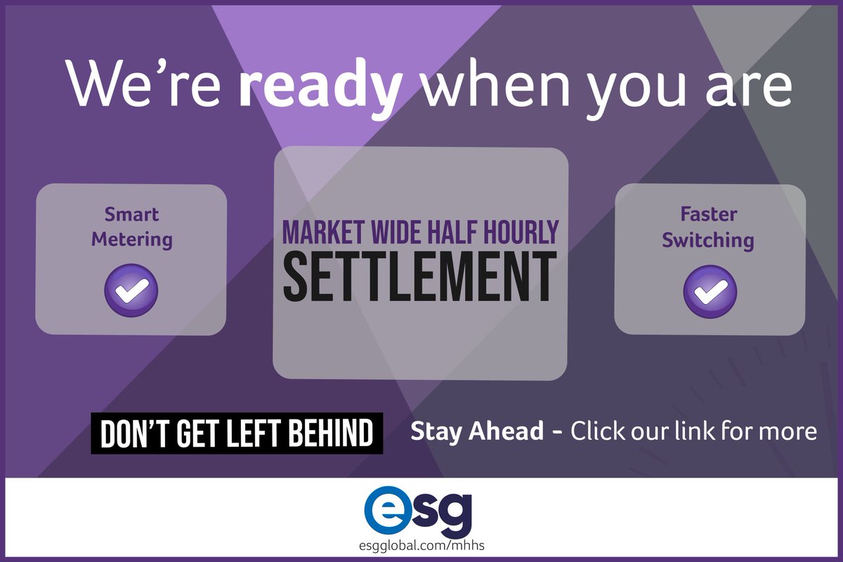 The scale and scope of change that Market Wide Half Hourly Settlement brings is immense.  
We’re ready for MHHS - are you? 
Don’t get left behind - visit our MHHS page and learn more about what we can offer your business. 📄 

esgglobal.com/mhhs

#MHHS #energy #settlement