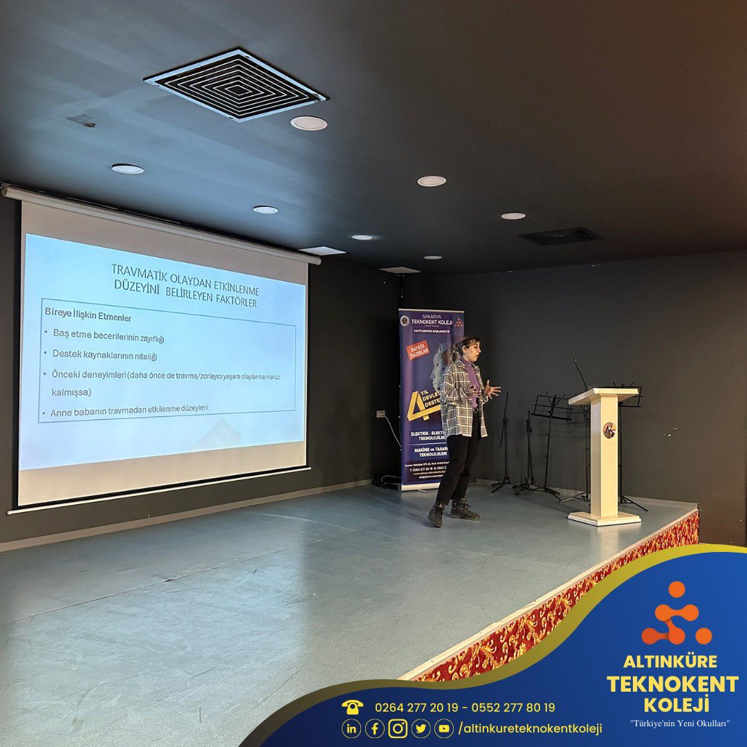 Psikolojik Danışman İremnur Ak, Altınküre Teknokent Koleji öğretmenlerimize “Psikososyal Destek Deprem Öğretmen Bilgilendirme Semineri” gerçekleştirdi.

#altınküreteknokentkoleji
#altınküreokulları 
#altınkürelisesi 
#hayatahazırlar
#eğitimsınırtanımaz 
#mesleğimhayatım