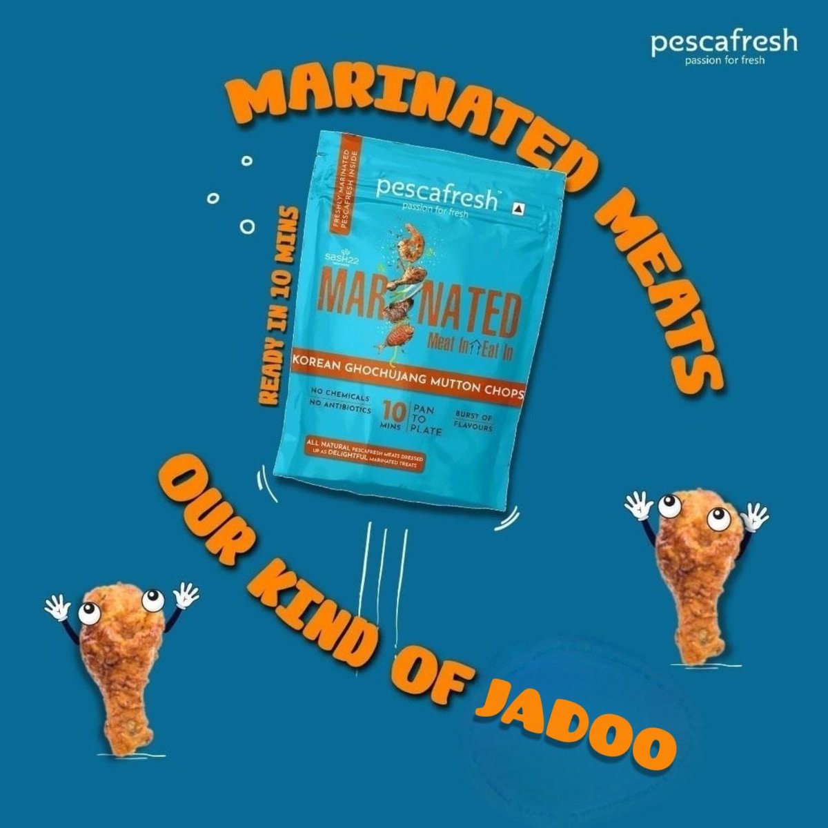 Pescafresh's tweet photo. 😍Mil gaya humein! The perfect answer for a lazy day, a post work day, a packed day or any day. Pescafresh marinated meats are easy to cook, from your pan to your plate within 10 minutes. If you won't call this jadoo, then what will you call jadoo?
#food #marinates https://t.co/JVNC1mMHv6