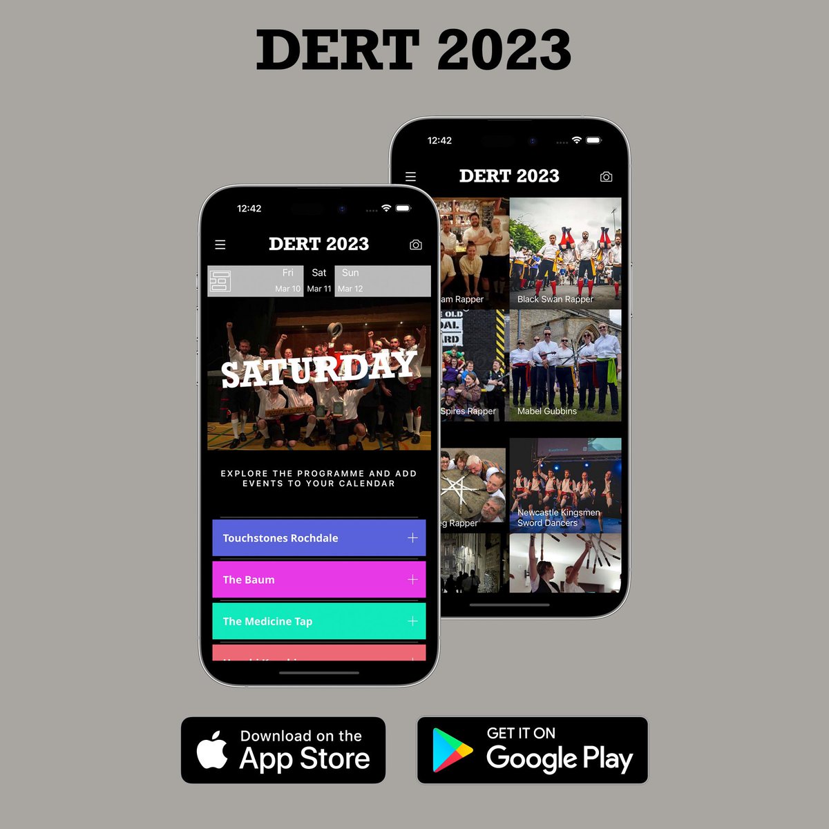 Here it is!

dert2023.com/app

Come to Rochdale on 11th March for the annual rapper sword dancing competition.  

#dert2023 #rappersword