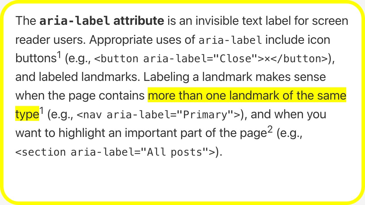 webplatform.news on X: "When it's a good idea to use aria-label https://t.co/pHv5RyiUS3 https://t.co/Ii5X837Jwi" / X webplatform.news on X: "When it's a good idea to use aria-label https://t.co/pHv5RyiUS3 https://t.co/Ii5X837Jwi" / X