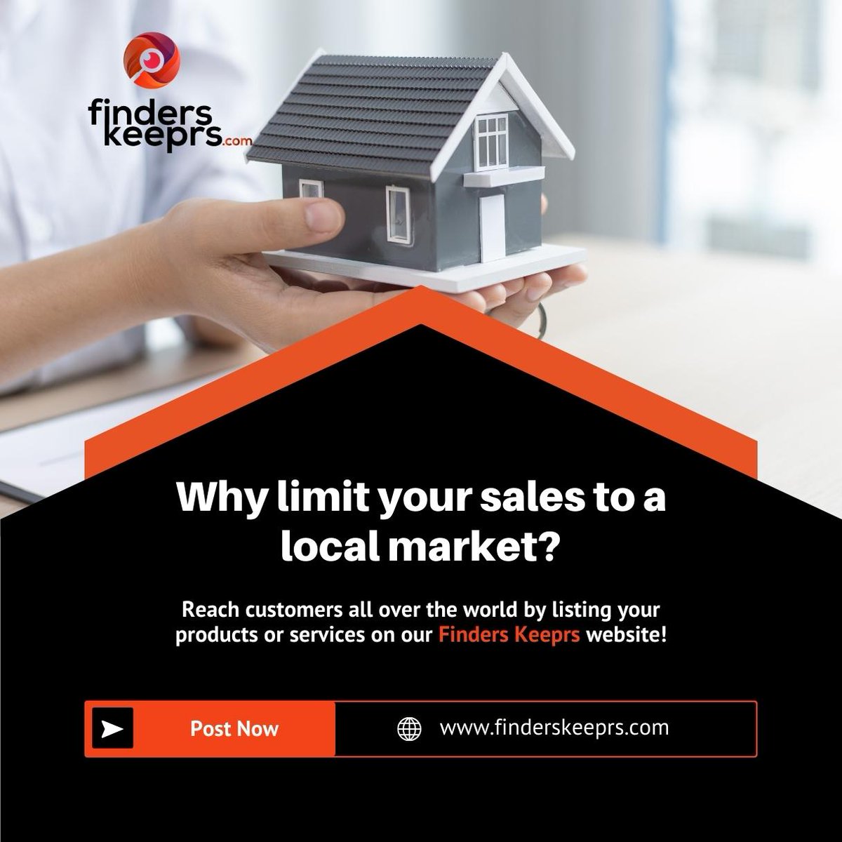 Expand your sales reach beyond local markets! Showcase your products and services to customers worldwide by listing them on our Finders Keeprs website. #GlobalSales #OnlineMarketplace'