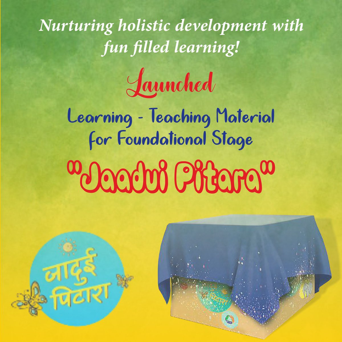 Nurturing holistic development in children through fun filled learning! Learning - Teaching Material for the Foundational Stage (#JaaduiPitara) has been launched today for all round development in learners of age 3 to 8 years, following all major recommendations of #NEP2020.
