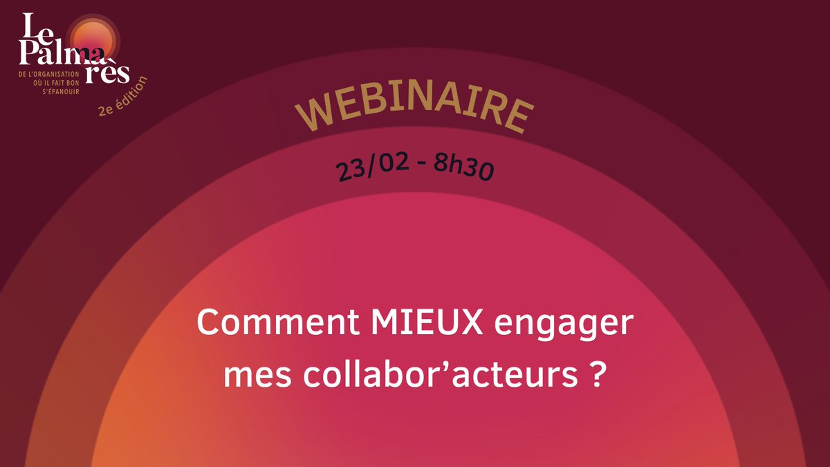 EDinstitut's tweet photo. [ Webinaire ] 
Jeudi 23 février | 8h30  - Comment mieux #engager mes collaboract'eurs ? 

Inscriptions : https://t.co/OVLURBMcy3 
#qvct #qvt #RH #engagement https://t.co/x6ajy0brzn