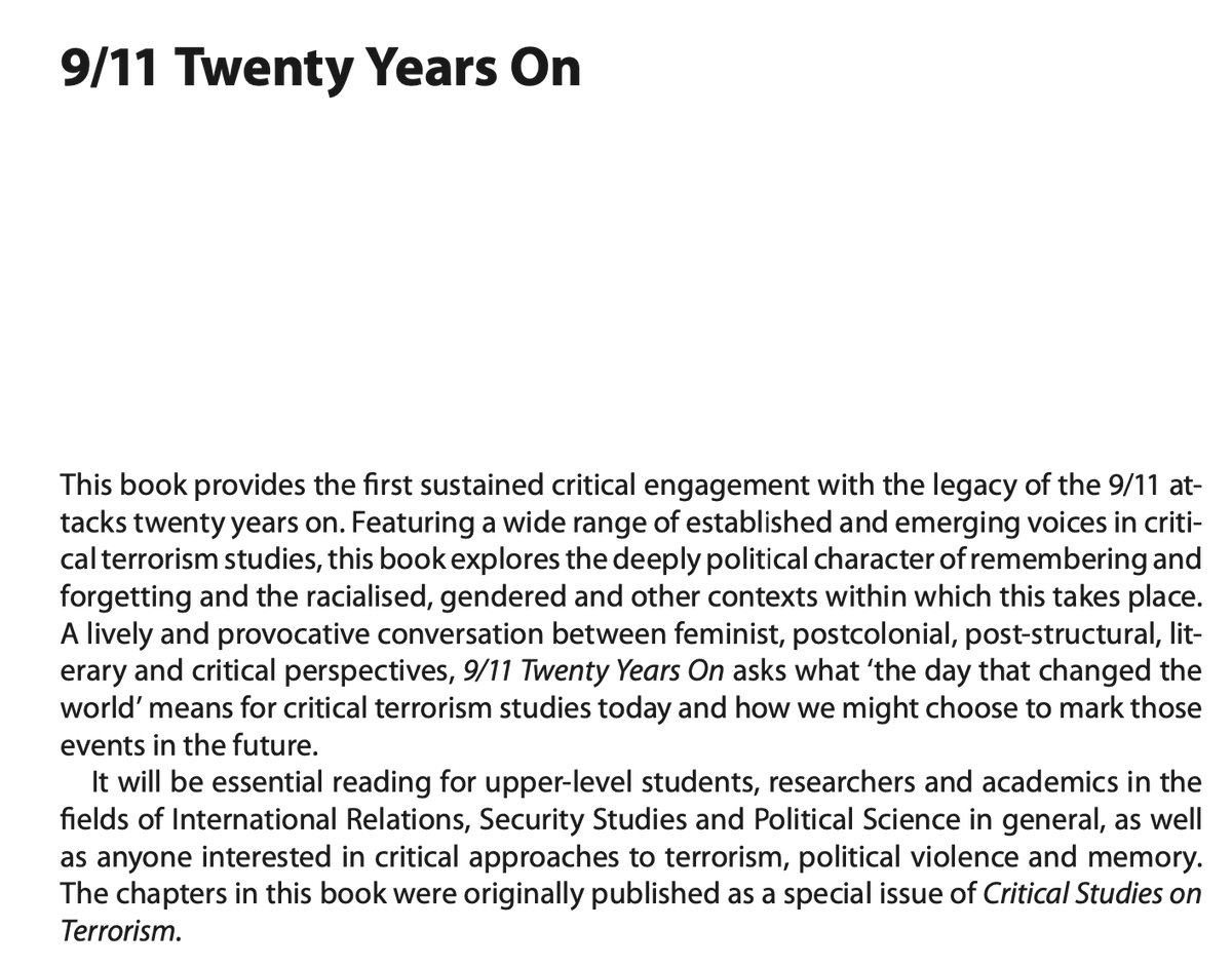 LeeJarvisPols's tweet photo. Delighted to get a first look at the proofs for our new book on 9/11's importance for Critical Terrorism Studies. Here's the link: https://t.co/EwYM1vXM5n https://t.co/QYdZaC5WKG