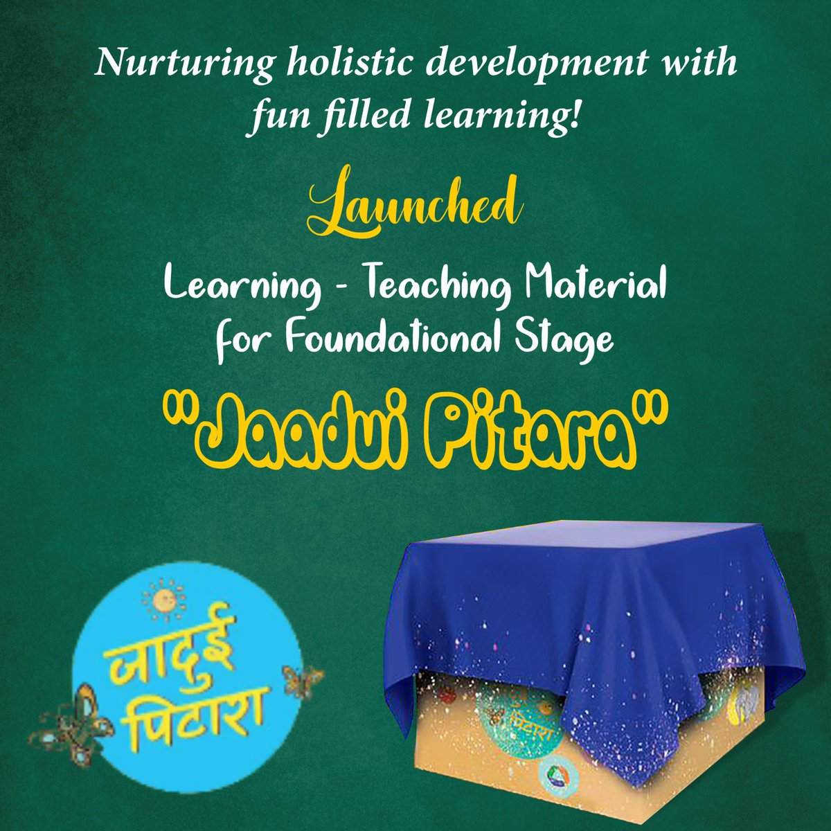 Fostering inclusive development of children through play and activity based learning! Today, an innovative, Learning-Teaching material (#JaaduiPitara) for the Foundational Stage has been launched for overall development of learners of 3 to 8 years age group, as per #NEP2020.