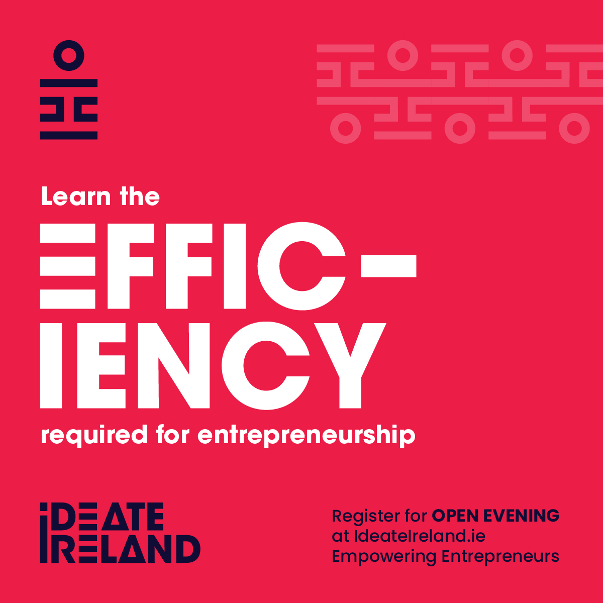 Efficiency is one of the most important skills an entrepreneur can have. Perfect your entrepreneurial skills with IDEATE Ireland.
Find out more and apply here: ttps://ideateireland.ie/ 
#EmpoweringEntrepreneurs #Startups #IDEATEIreland #IDEATE  #KeyCapital #EachandOther