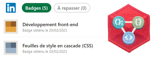 Fl0's tweet image. 2 nouveaux badges de compétences acquis : Développement frontend et CSS 🤓#Linkedin #Skills n'hésitez pas à m'ajouter  linkedin.com/in/floriangay/