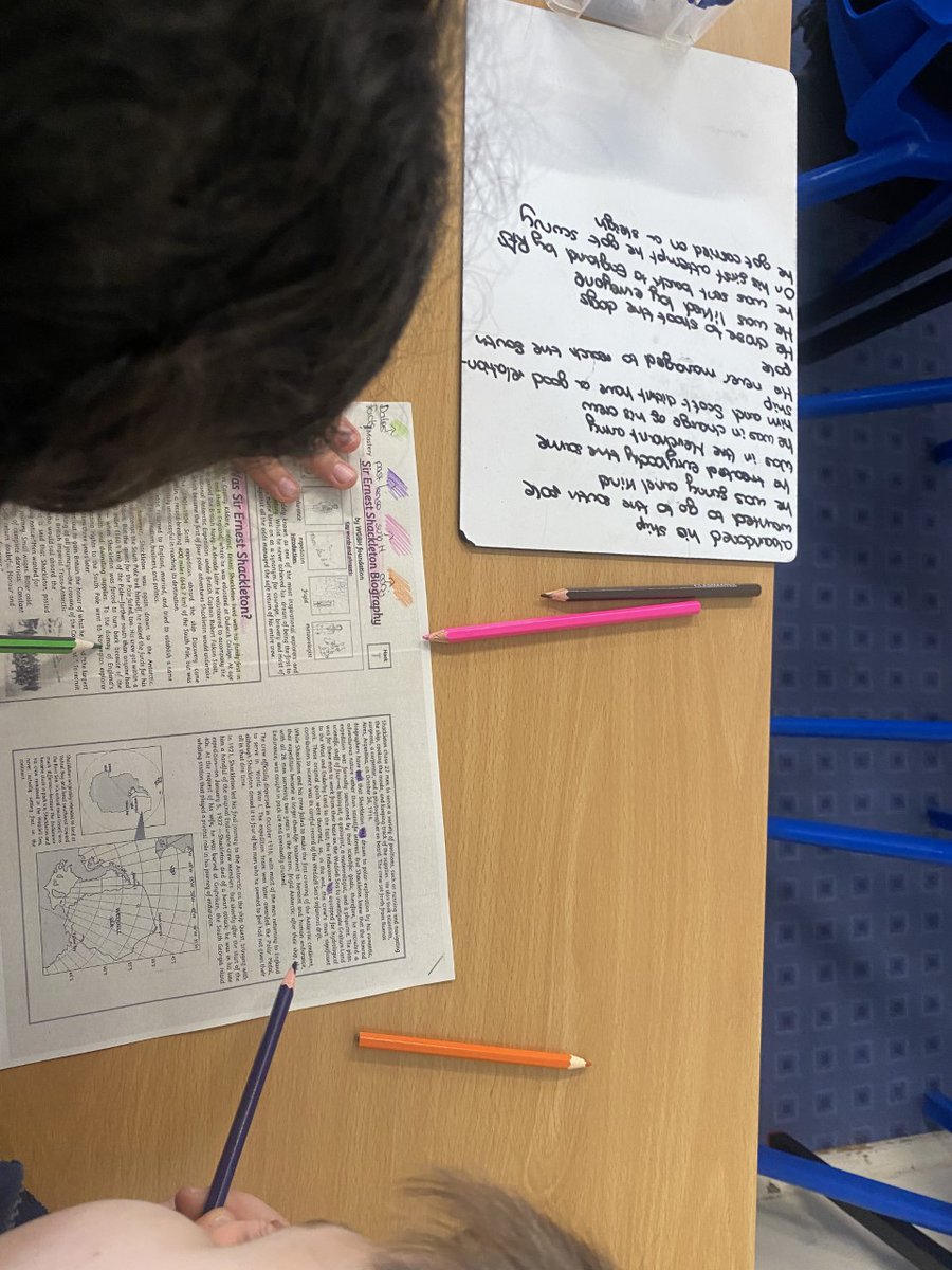 GeorgeSpicerSch's tweet photo. Year 6 have been learning about Ernest Shackleton and the Endurance Expedition today. We are planning to write a biography on him so identified features of a #Biography #spicerspirit #writers #antarcticexplorers #Antarctica https://t.co/W4OZdlDL7v