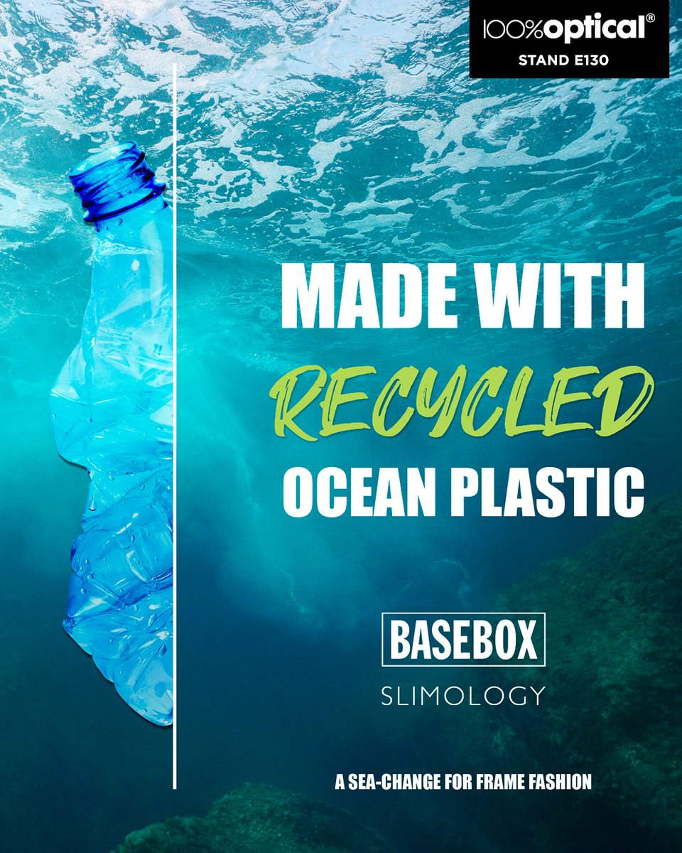 eyespaceeyewear's tweet image. Sustainable eyewear is not a trend; it’s the future. Discover Basebox Slimology’s capsule offering of frames composed of recycled ocean waste, bio-acetate and recycled stainless steel on stand E130 this weekend at @100Optical

#100Optical #Basebox #SustainableEyewear