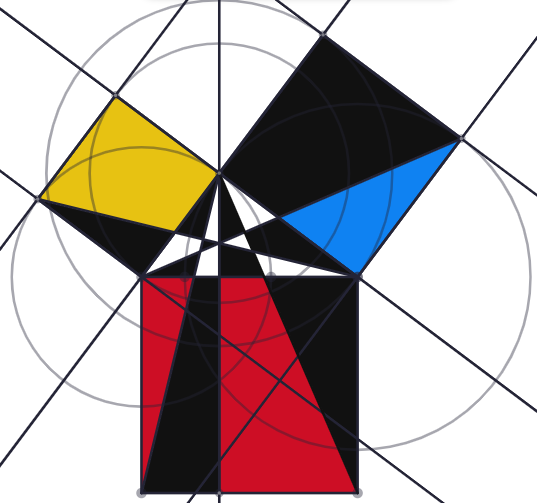 shskaercher's tweet image. Crockett Johnson&apos;s &quot;Proof of the Pythagorean Theorem [Euclid]&quot; in the @MathigonOrg Polypad #mathart 

Article:
americanhistory.si.edu/collections/se…

Polypad:
mathigon.org/polypad/U1fGFj…
