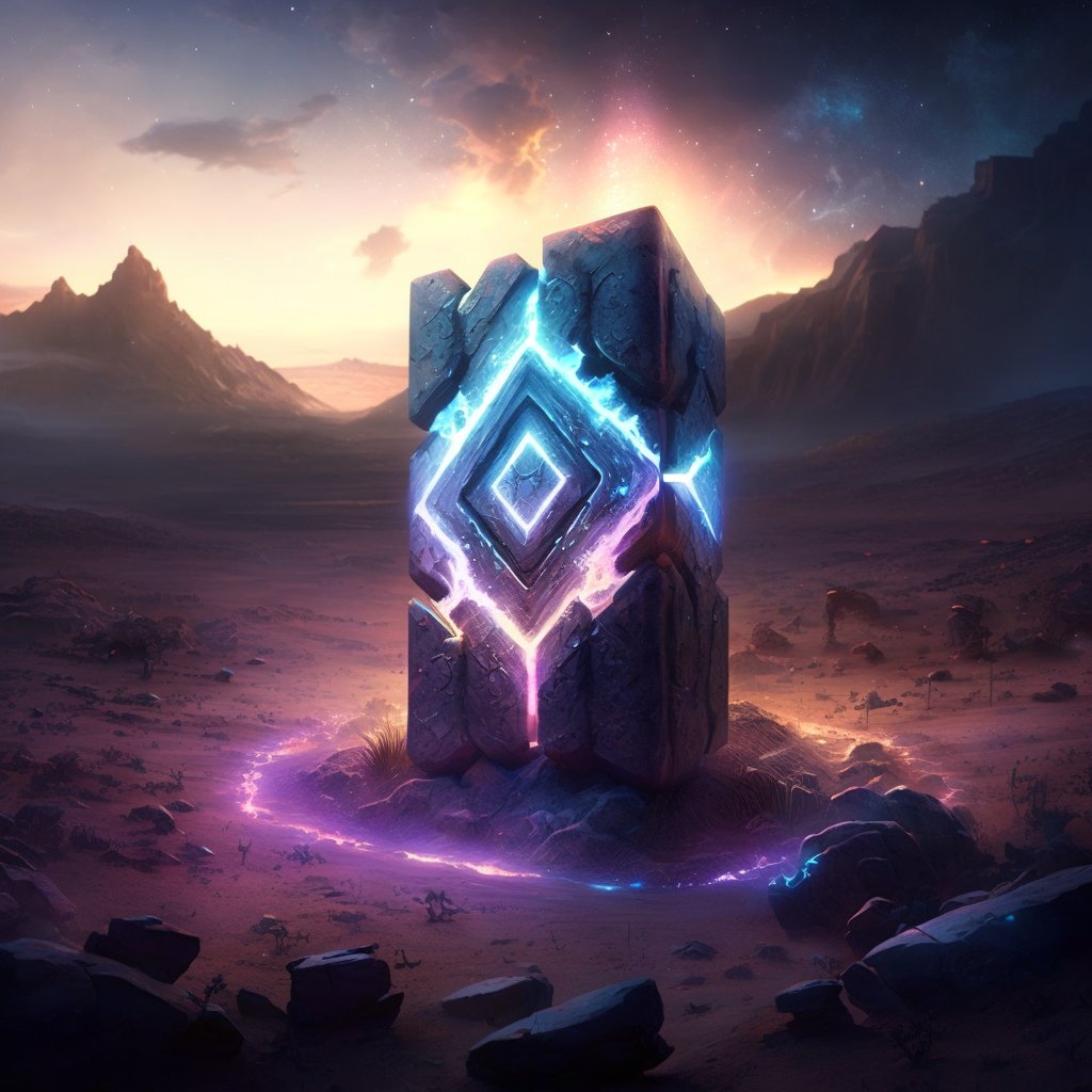 While God had been being forsaken his lands, an ancient race left their artefacts behind." 

This little structure of stones reacts to what is going on around it as if it were a living thing.

Engage.
#CNFT #CNFTCommunity