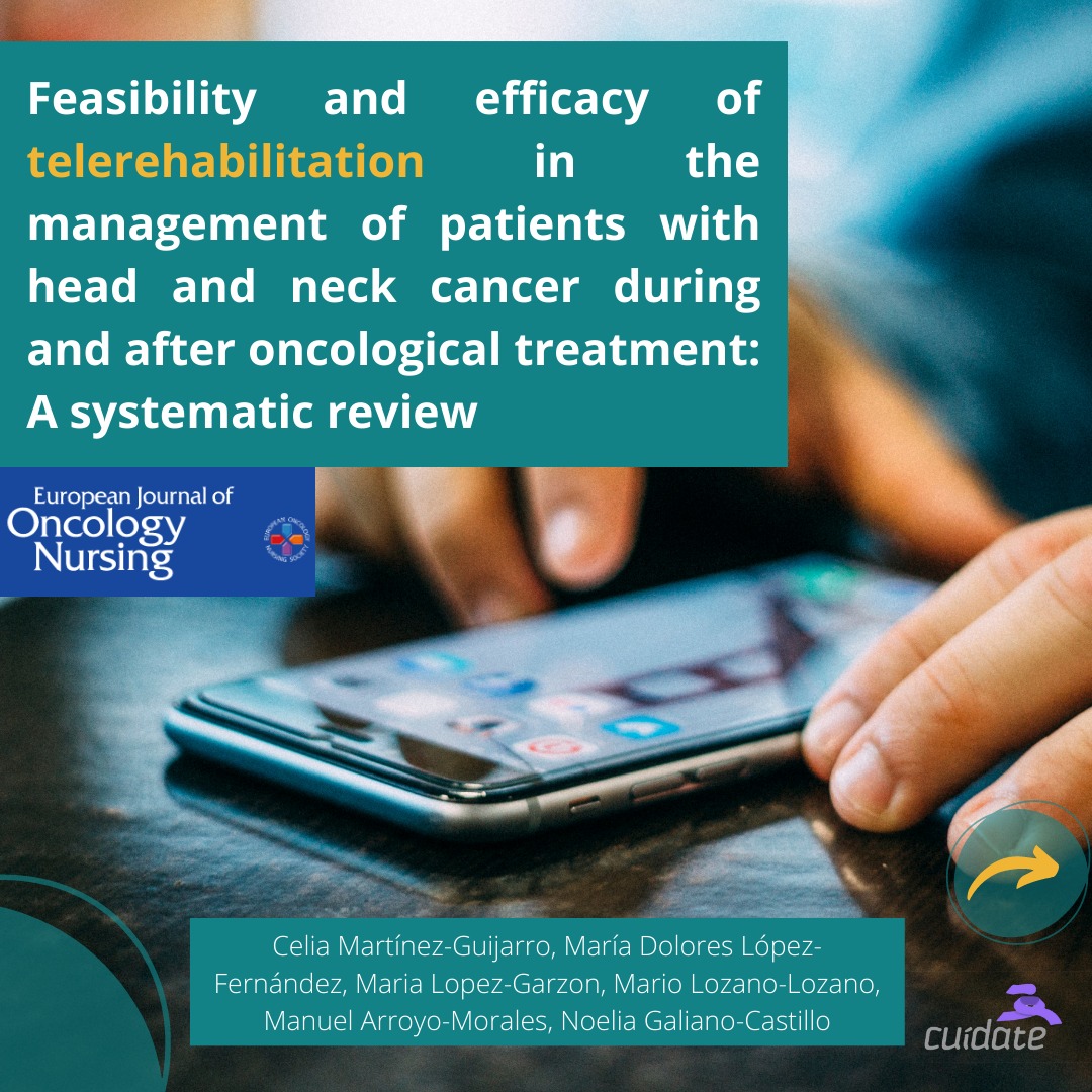 cuidateugr's tweet photo. NEW RESEARCH ARTICLE: Telerehabilitation to manage the sequelae of oncological treatment in head and neck cancer patients 🥳🥳🥳🥳#CancerResearch 

@ibsGRANADA 
@OncologyAdvance 
@ElsevierConnect 
@UGRdivulga https://t.co/8Zkko1bKRF