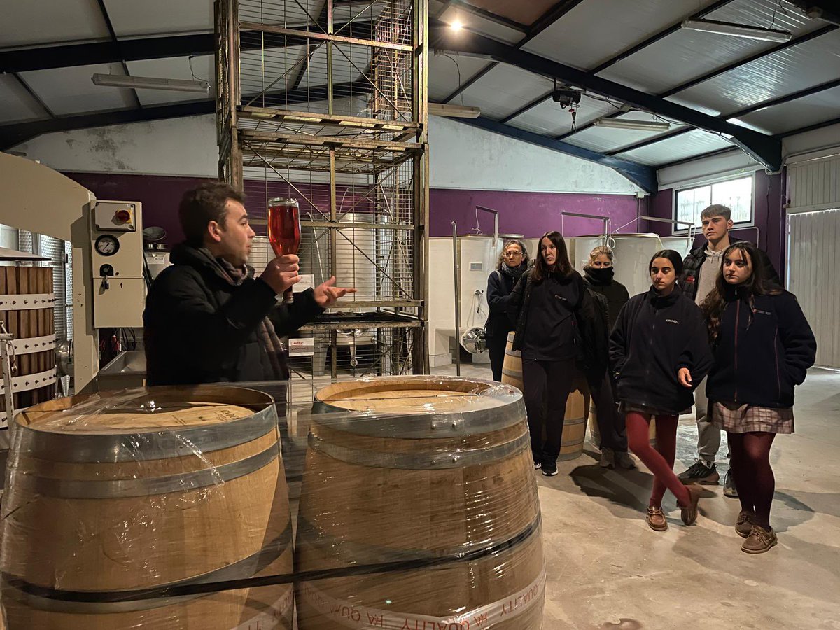 fedcsantaclara's tweet photo. 3º ESO visita la bodega Tierra Savia, empresa creada por nuestros antiguos alumnos Pedro Cano y Jose Antonio Acosta. Jose Antonio nos transmitió el valor de recuperar antiguas variedades y  procesos tradicionales de la elaboración del vino.
¡¡Muchísimas gracias!! https://t.co/wknG8l5kwP